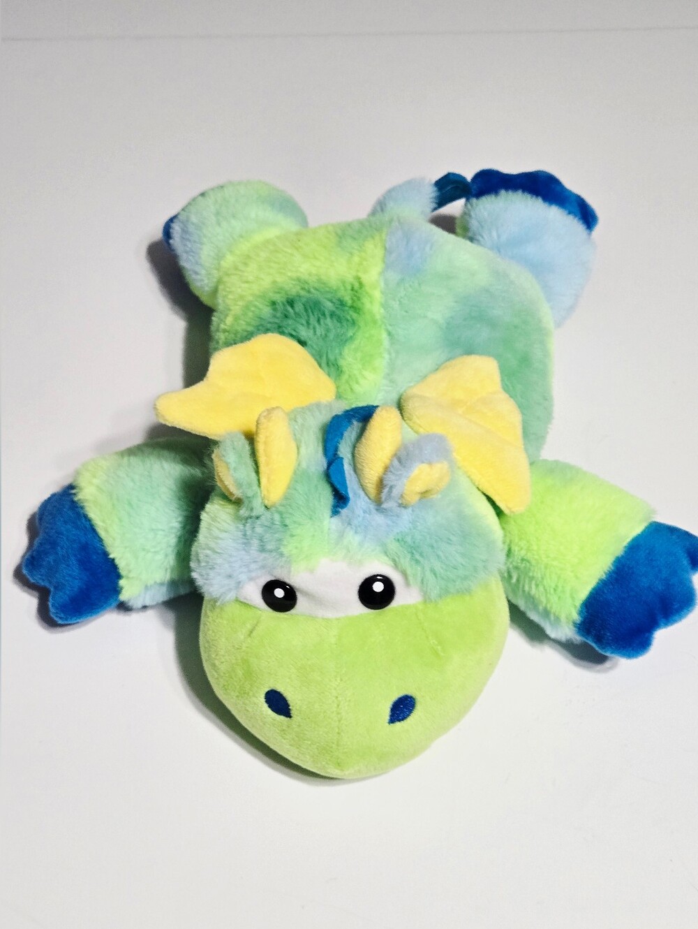 Peek-A-Boo Toys Green Blue Dragon Plush 14” Yellow Wings Stuffed Animal
